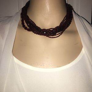 Elegant & stylish burgundy bead necklace